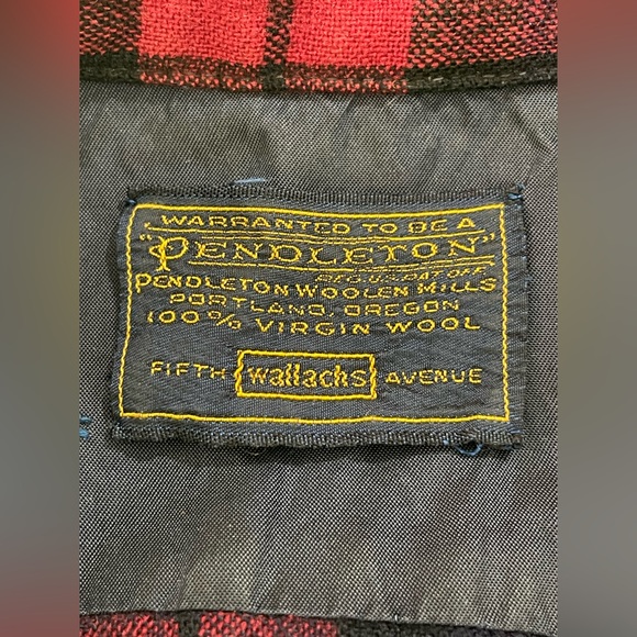 Pendleton 1950s Vintage Men’s Red Plaid Wool Button Up, Rare! Size Large. - Picture 4 of 6